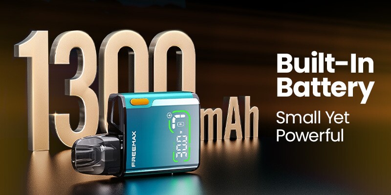 Freemax Rexa SQ, 1300mAh Built-In Battery, USB-C Rechargeable