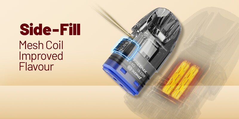 Freemax Rexa Replacement Pods, Side-Filling, Parallel Double Mesh Coil