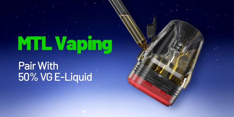 The Xlim Go 2 pairs best with a 50% VG e-liquid