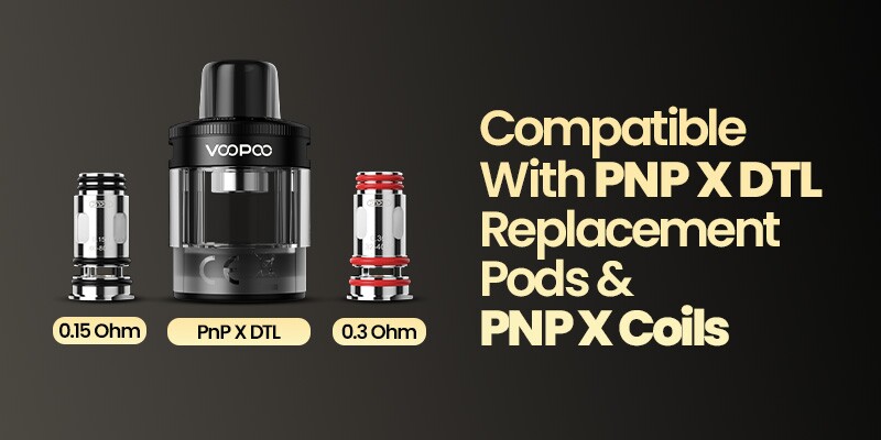 Voopoo PNP X DTL Replacement Pods, Full Compatibility, 0.15 Ohm & 0.3 Ohm