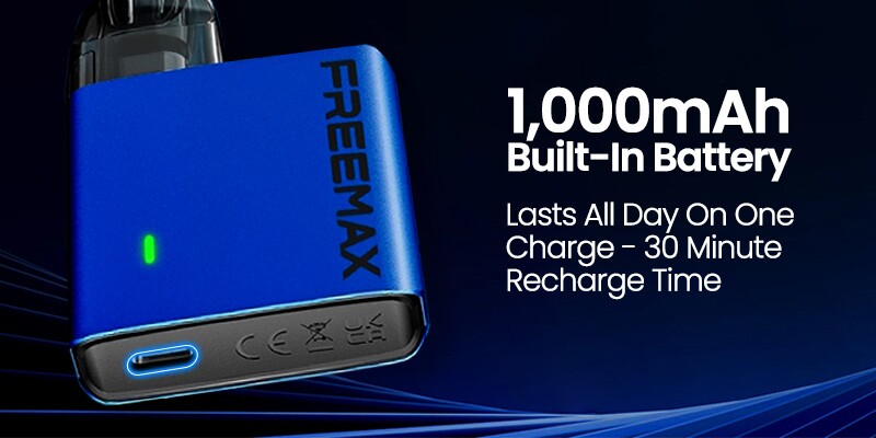 Freemax Rexa Nano, 1000mAh Built-In Battery, USB-C Rechargeable, 30 Minute Charge