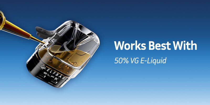 Elfx 2 kit is compatible with 50% VG e-liquid