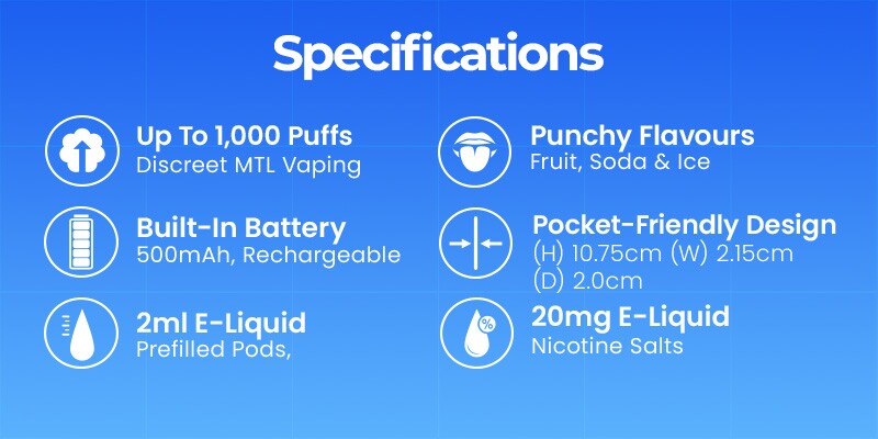 Lost Mary Glayce pod vape kit specs