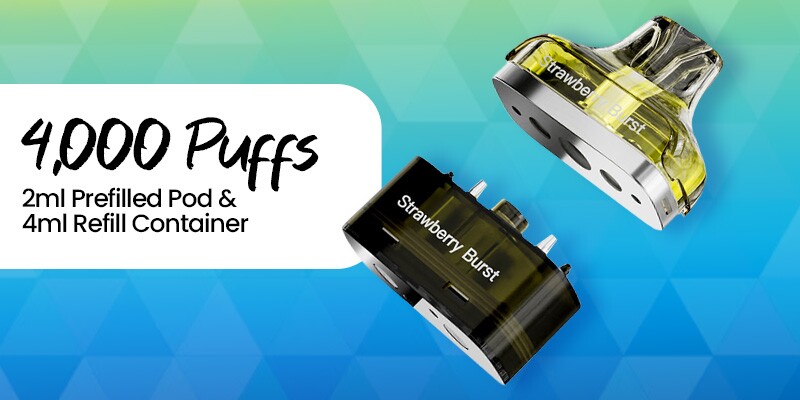 HHigo BB pod kit features 20mg nic salt e-liquid.
