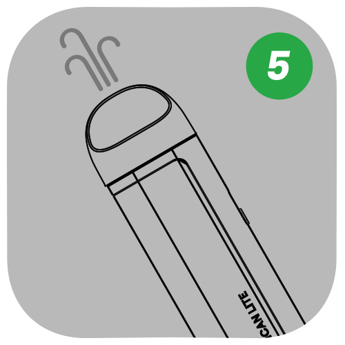 Inhale on the mouthpiece