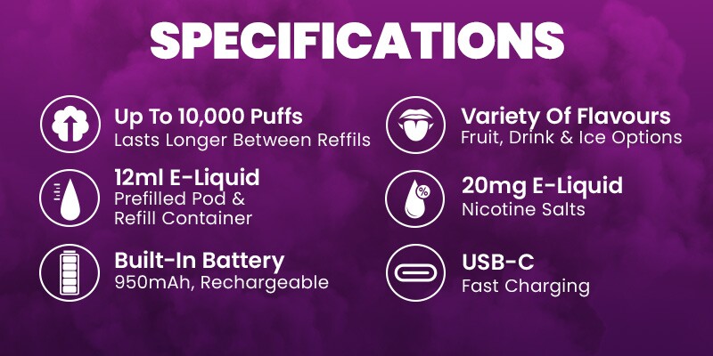 Vampire Vape 10K specs and information