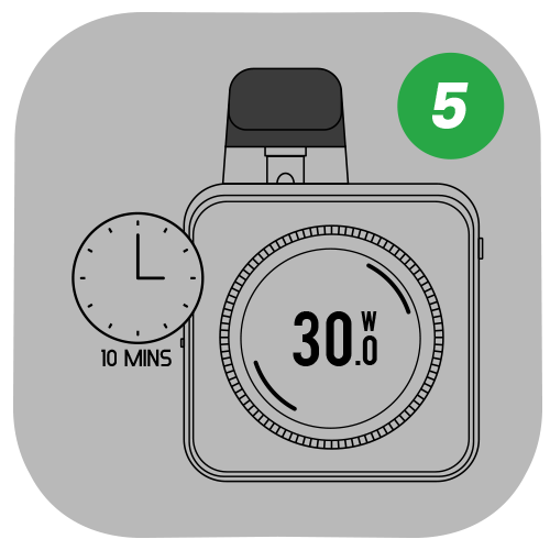 Wait 10 mins for the coil to prime