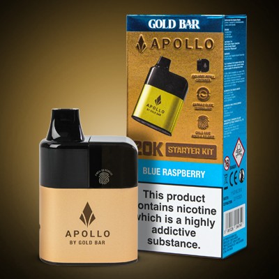 Gold Bar Apollo 20k device and pods flavour range