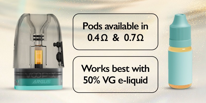 2ml Refillable Argus V2 Pod, 50% VG E-Liquid