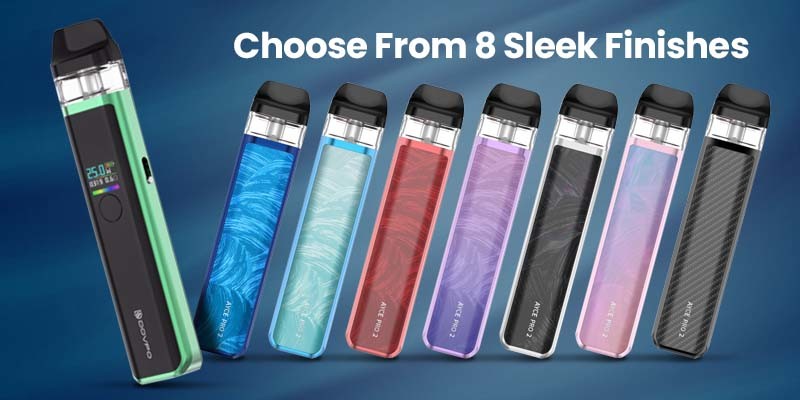 Ayce Pro 2 in eight sleek finishes, including: Black Carbon, Ember Red, Lemon Green, Midnight Black, Navy Blue, Peacock Blue, Purple Pink and Sunset Sky