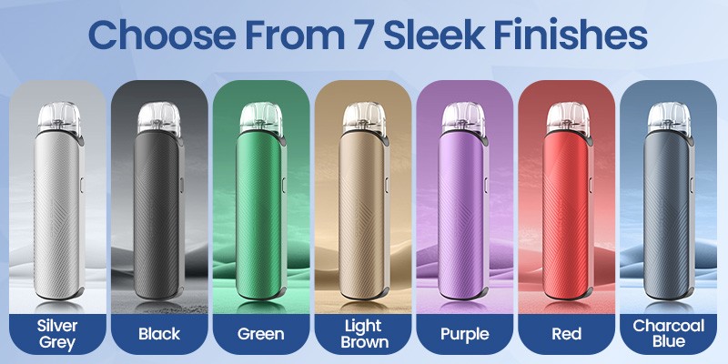 Pixo Neo in Silver Grey, Black, Green, Light Brown, Purple, Red and Charcoal Blue