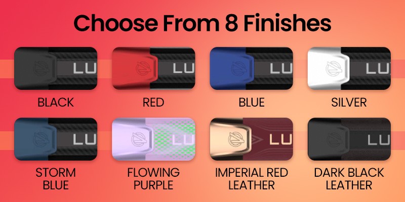 Luxe XR Max 2 in Black, Blue, Dark Black Leather, Flowing Purple, Imperial Red Leather, Red, Silver and Storm Blue