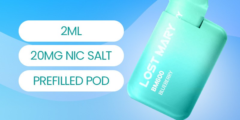 Lost Mary BM600 Pod Kit, Replaceable Pods, 20mg Nic Salt E-Liquid