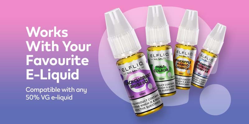 Refill Elfa pods with any 50% VG/PG e-liquid