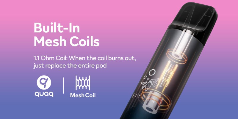 Elfa refill pods contain a 1.1 Ohm mesh coil built-in