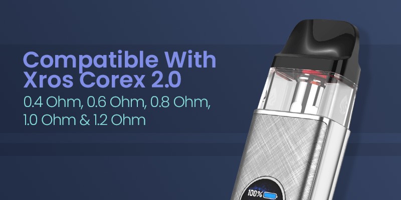 Vaporesso Xros 5 Device, Xros Corex 2.0 Pod Compatible, 0.4, 0.6, 0.8, 1.0, 1.2 Ohms