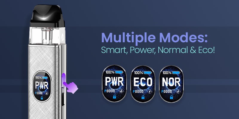Vaporesso Xros 5, Multiple Vaping Modes, Smart, Power, Normal, Eco