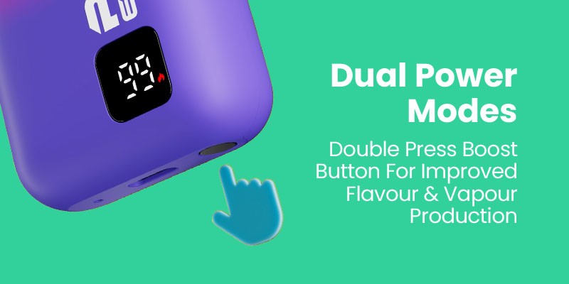 Pixl 8000, Boost Mode, Increases Vapour and Boosts Flavour