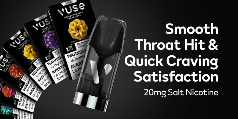 Vuse Ultra Prefilled Pod, 20mg Nic Salt, Smooth Throat Hit, Fast Craving Satisfaction