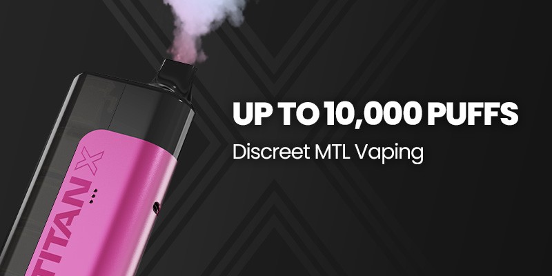 Titan X, 10000 Puff Count, Discreet MTL Vaping