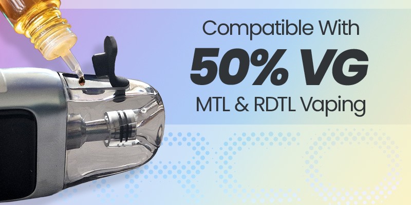 2ml Refillable Arco Pod, 50% VG E-Liquid