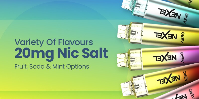 Nexel Aero 7K is prefilled with 20mg nic salt e-liquid