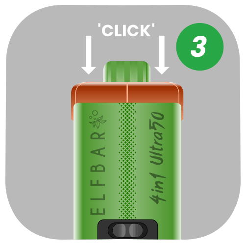 Push both refill containers in the top of the device