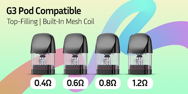 Uwell Caliburn G3 Built-In Mesh Coil Pods With Top-Filling Design