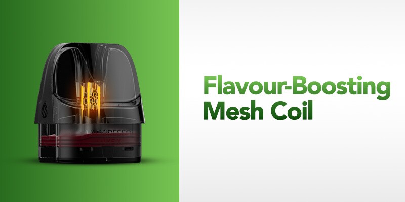 Luxe pods contain mesh coils