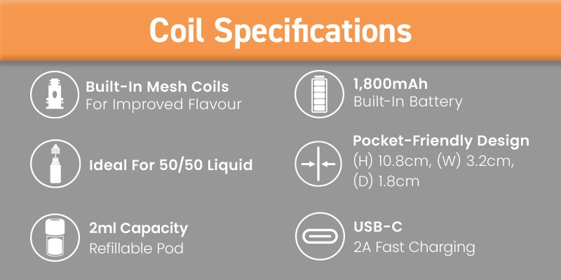 Aspire Vilter Max specifications