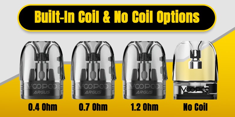 Voopoo Argus pod is available in 0.4 - 1.2 Ohm resistances