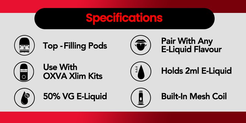 Oxva Xlim EZ pods specifications