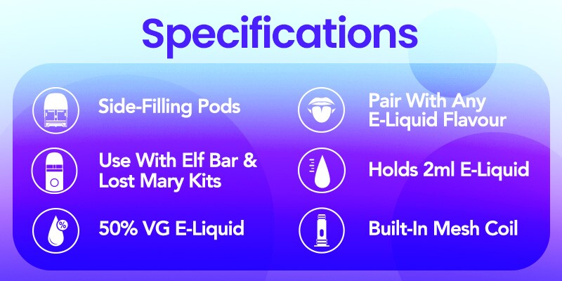 Elfliq Elfa Turbo pods specifications
