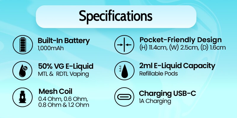 Oxva Xlim Go Lite specs