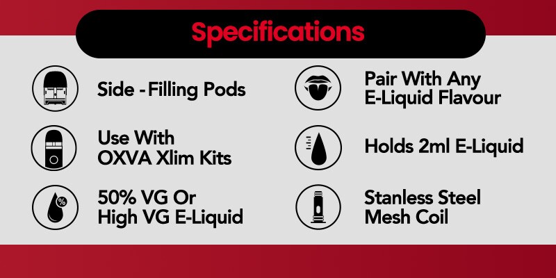 Oxva Xlim Stainless Steel pods specifications