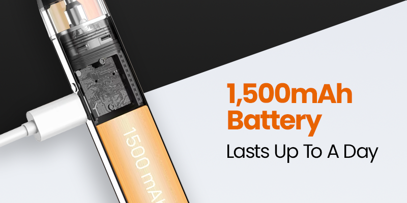 Aspire Loomix 1500mAh Built-In Battery & 2A Fast Charging