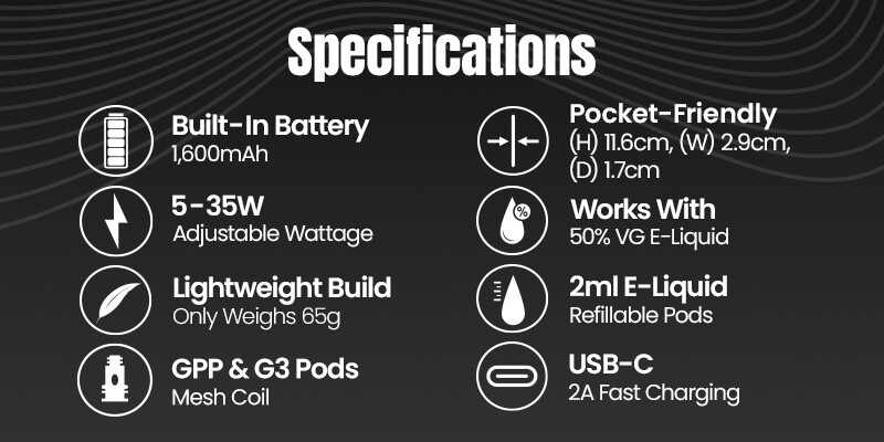 Caliburn G5 specs