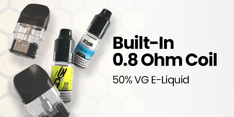 Edge Go Plus Refillable Pod, Built In 0.8 Ohm Coil, 50% VG E-Liquid