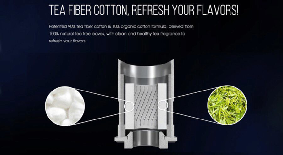 The 2ml disposable GEMM sub ohm tank utilises tea fiber cotton wick for clear flavour.