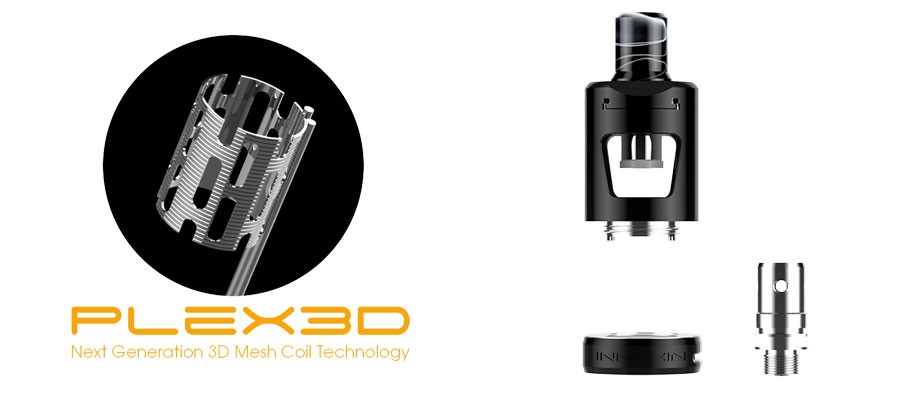 The Zlide 2ml tank can employ the Plex3D mesh coils, for increased flavour and cloud production.