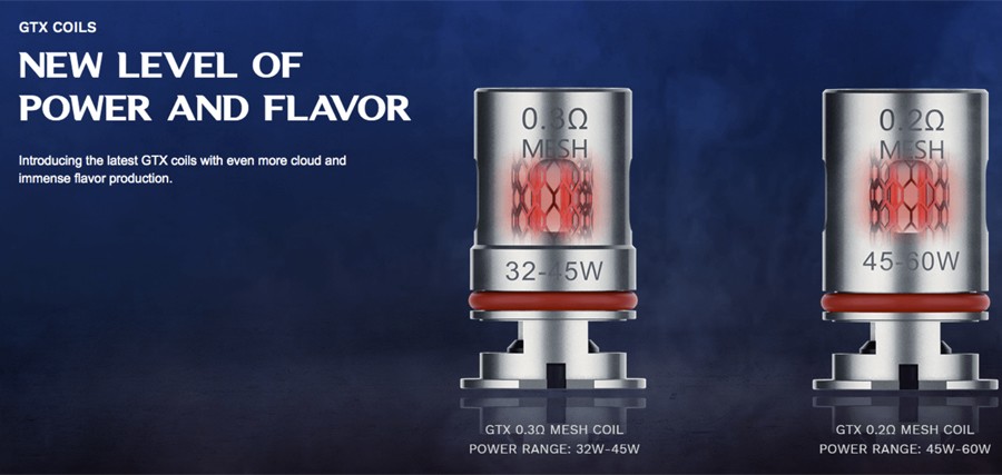 The Target PM80 pods employ the GTX mesh coil series, delivering clear flavour with large cloud production.