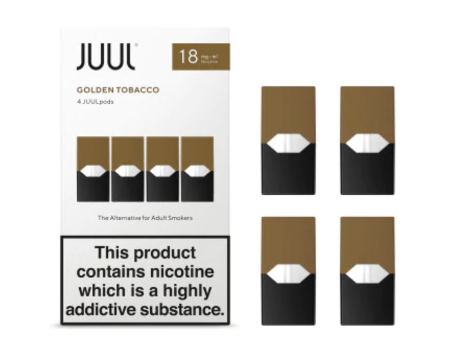 The JUUL replacement pods are available separately in four packs, with a choice of nicotine strengths.