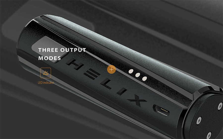 The Helix features three power output modes, allowing the user to find their ideal vape.