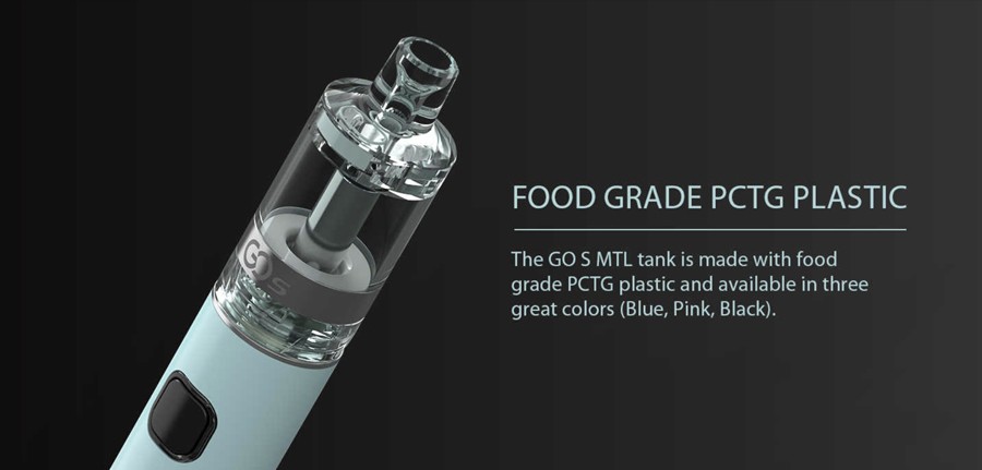 The 1500mAh Go S Pen kit features a PCTG plastic construction for a durable and eco-friendly device.
