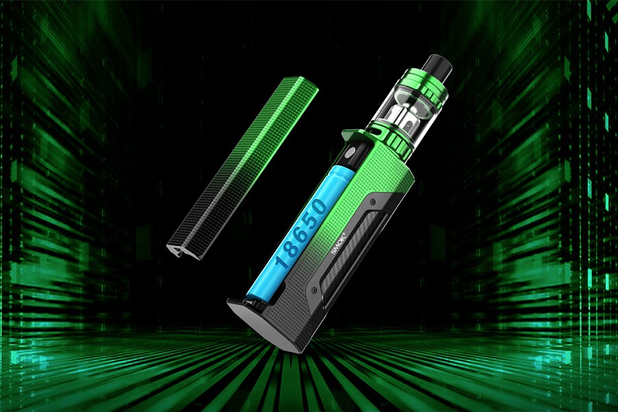 designed to offer all-day vaping the Rigel Mini vape kit can be paired with a 18650 battery and features fast-charging.