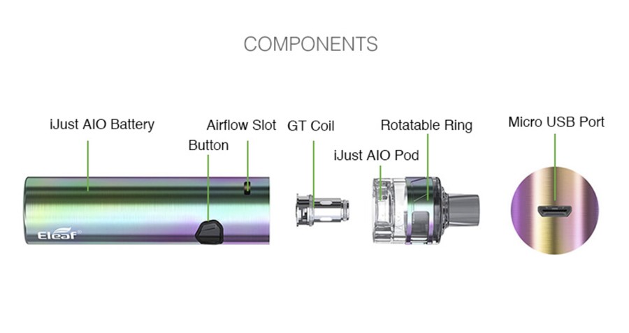 The Eleaf iJust AIO kit is an innovative pod device which features a lightweight pen style design.