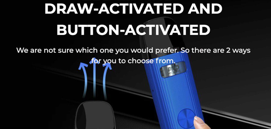 Inhale activation and single button activation give you two ways to vape with the Uwell Caliburn G2 pod vape kit. 