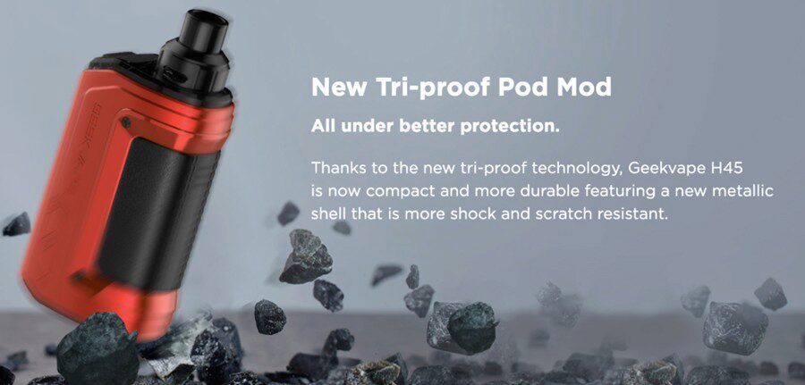 Waterproof, dustproof and shockproof, the Aegis Hero 2 pod kit is a rugged option for vaping both indoors and outdoors. 