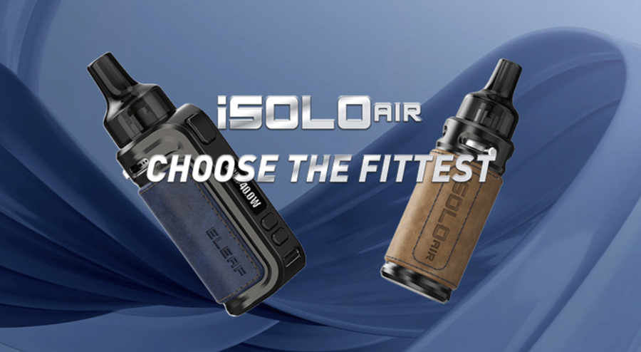 The Eleaf iSolo Air is a pocket-friendly pod kit that is simple to use and features a long-lasting rechargeable battery.