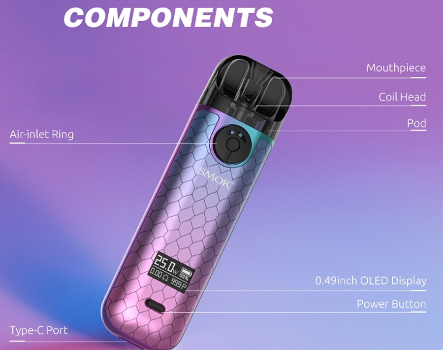 Combining a compact design and long-lasting battery, the Smok Novo 4 is the ideal option for on-the-go vaping, producing a discreet amount of vapour for an MTL inhale.